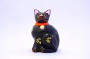 【堤人形】つつみのおひなっこや - 左向き黒猫　【和のインテリア 土人形】【伝統的工芸品】