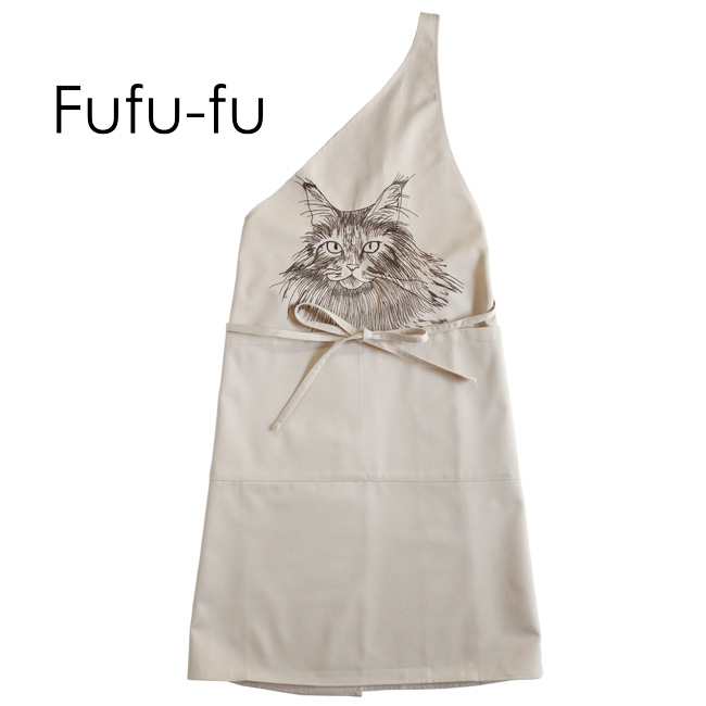 猫刺繍エプロン Fufu-fu Furbaby デコラミュウ decorameow ホーム キッチン