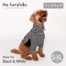 【the furryfolks ザ・パリフォックス】Stripe Tee Black & White S M L XLサイズ ブラック&ホワイト ストライプ  襟付き 犬 服 ウェア