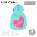 【FOUND MY ANIMAL ファウンドマイアニマル】ビックフルハート フーディ AQUS + FUCHSIA アクア+フクシア XS S M L XL XXLサイズ【ネコポス対応】