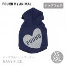 【FOUND MY ANIMAL ファウンドマイアニマル】ビックフルハート フーディ NAVY × ICE XS,S,Mサイズ【ネコポス対応】