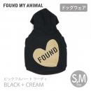 【FOUND MY ANIMAL ファウンドマイアニマル】ビックフルハート フーディ BLACK + CREAM ブラック+クリーム S M サイズ【ネコポス対応】