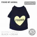 【FOUND MY ANIMAL ファウンドマイアニマル】ビックフルハートTシャツ BLACK + CREAM ブラック+クリーム XSサイズ【ネコポス対応】
