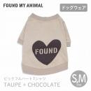 【FOUND MY ANIMAL ファウンドマイアニマル】ビックフルハートTシャツ TAUPE + CHOCOLATE トープ+チョコレート S M サイズ【ネコポス対応】