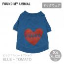 【FOUND MY ANIMAL ファウンドマイアニマル】ビックフルハートTシャツ BLUE + TOMATO トープ+チョコレート XS XL XXL サイズ【ネコポス対応】
