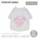 【FOUND MY ANIMAL ファウンドマイアニマル】ビックフルハートTシャツ HEATHER PINK + MAUVE ヘザーグレー+モーヴ XS S M L XL XXLサイズ【ネコポス対応】