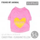 【FOUND MY ANIMAL ファウンドマイアニマル】ビックフルハートTシャツキャンディピンク+サンシャインイエロー S M L サイズ【ネコポス対応】