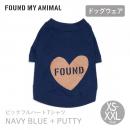 【FOUND MY ANIMAL ファウンドマイアニマル】ビックフルハートTシャツ NAVY BLUE + PUTTY ネイビーブルー+パテ XS S M L XL XXL サイズ【ネコポス対応】