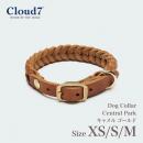 首輪 犬用 革 Cloud7 クラウド7 カラー セントラルパーク キャメル ゴールドXS/S/Mサイズ Dog Collar Central Park Camel Gold