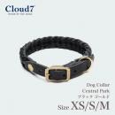 首輪 犬用 革 Cloud7 クラウド7 カラー セントラルパーク ブラック ゴールド XS/S/Mサイズ Dog Collar Central Park Black Gold