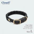 首輪 犬用 革 Cloud7 クラウド7 カラー セントラルパーク ブラック ゴールド Lサイズ Dog Collar Central Park Black Gold