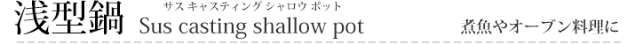 浅型鍋 Sus casting shallow pot 煮魚やオーブン料理に