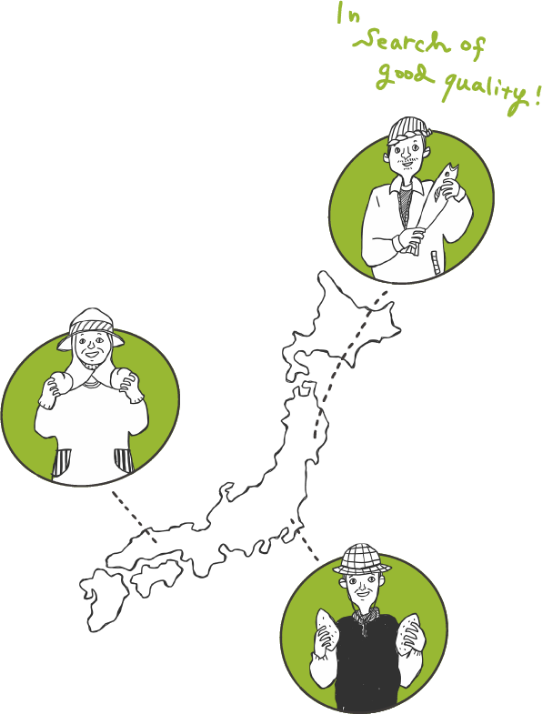 ｢食材調達｣のために日本各地を奔走しているイメージ画像